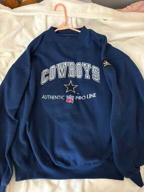 Vintage 90s NFL Pro Line Dallas Cowboys Navy Blue Crewneck Sweatshirt XL